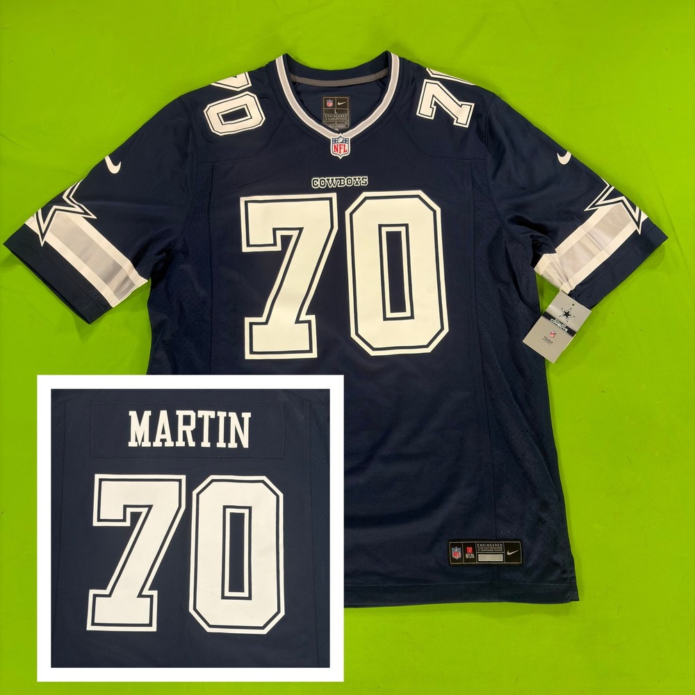 Dallas Cowboys Zack Martin 70 Nike NFL Game Jersey Mens L Navy Blue NWT Football